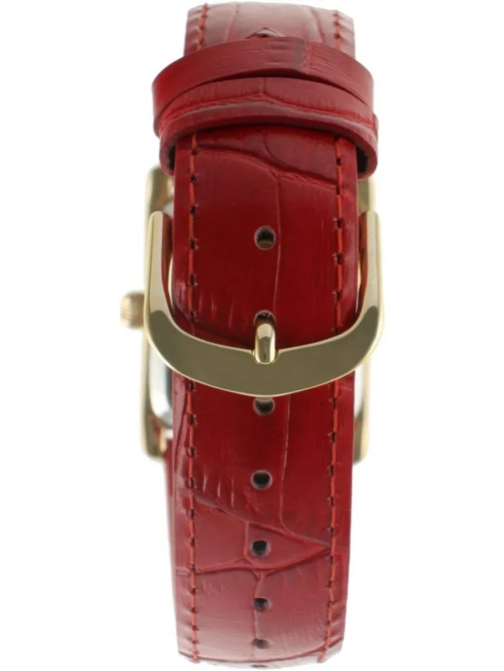 Women's Red Leather Strap Roman Numerals Dial Classic Dress Quartz Wrist Watches